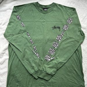 Stussy bones green long sleeve t-shirt